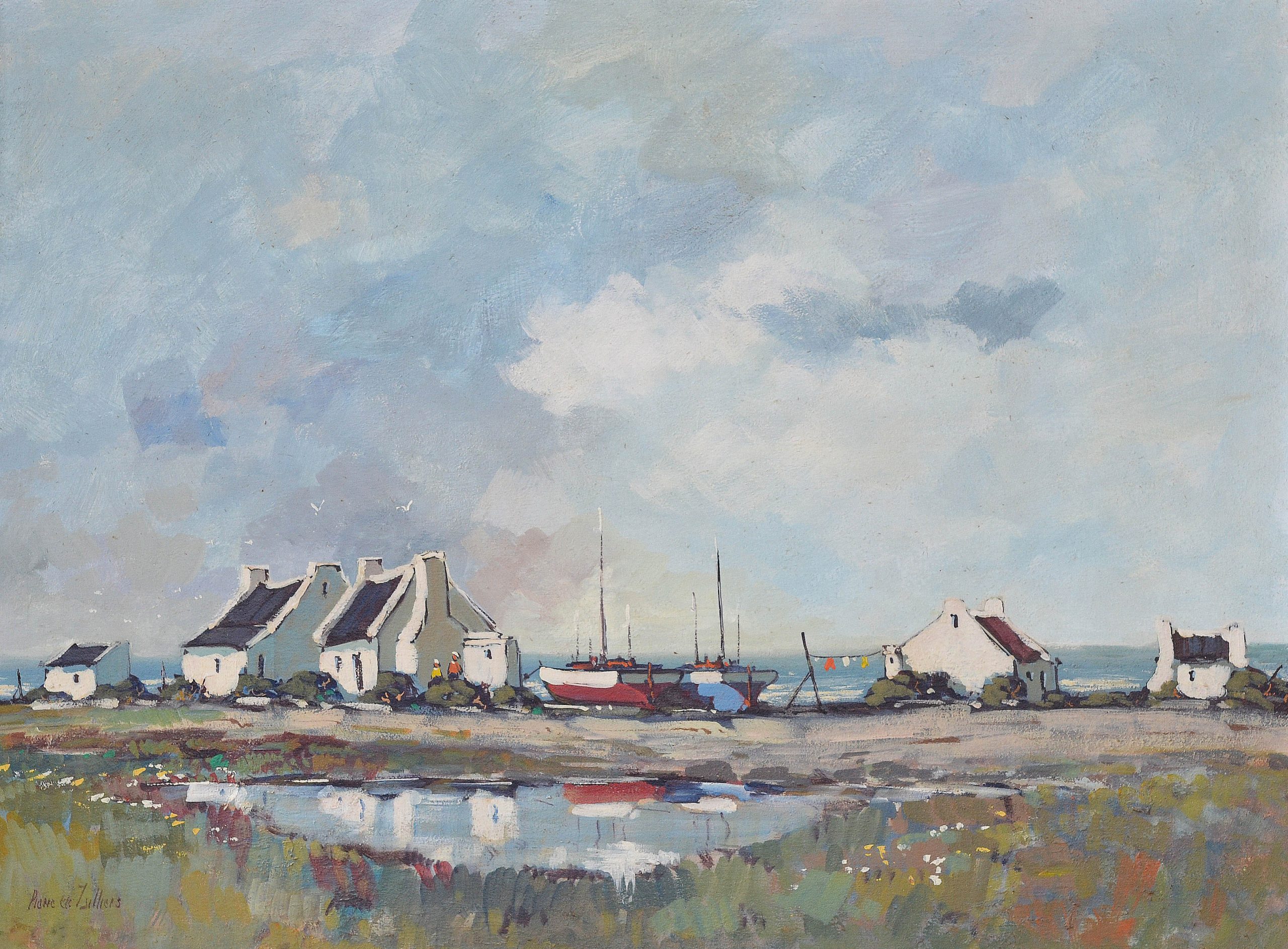 Pierre de Villiers - Old Fishing Cottages, Western Cape - Artwork Pierre de Villiers - Old Fishing Cottages, Western Cape - Artwork