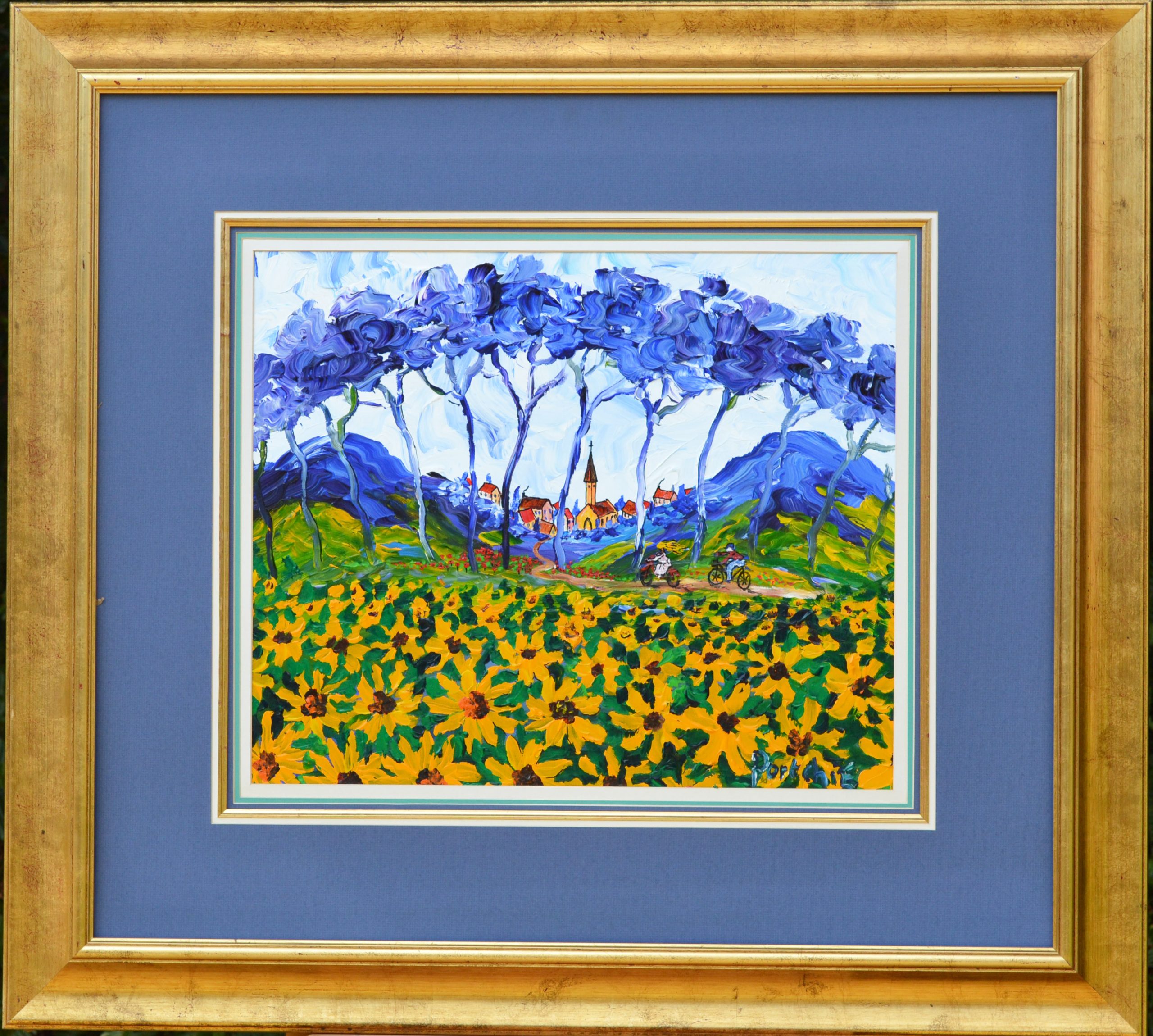 Portchie - Cycling to Town - Framed Portchie - Cycling to Town - Framed