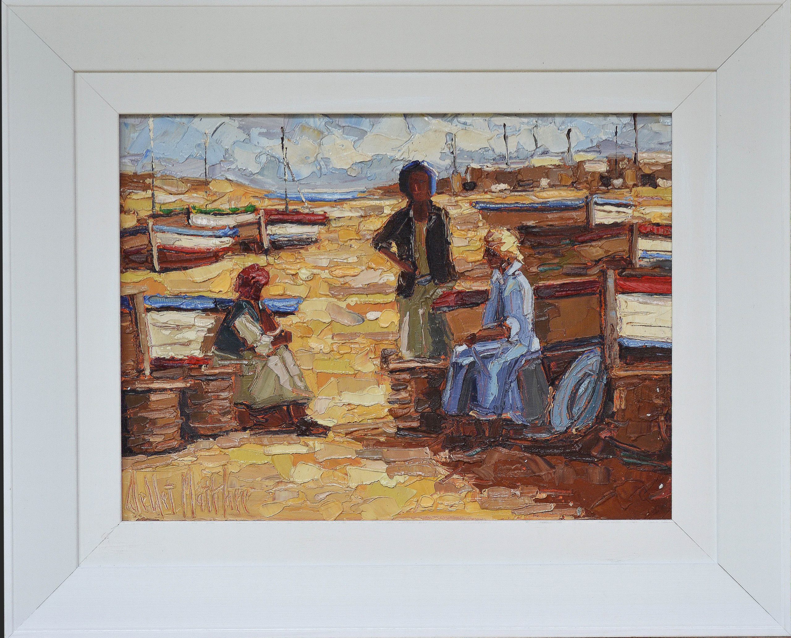 De Wet Matthee - Ladies Cleaning Fish - Framed De Wet Matthee - Ladies Cleaning Fish - Framed