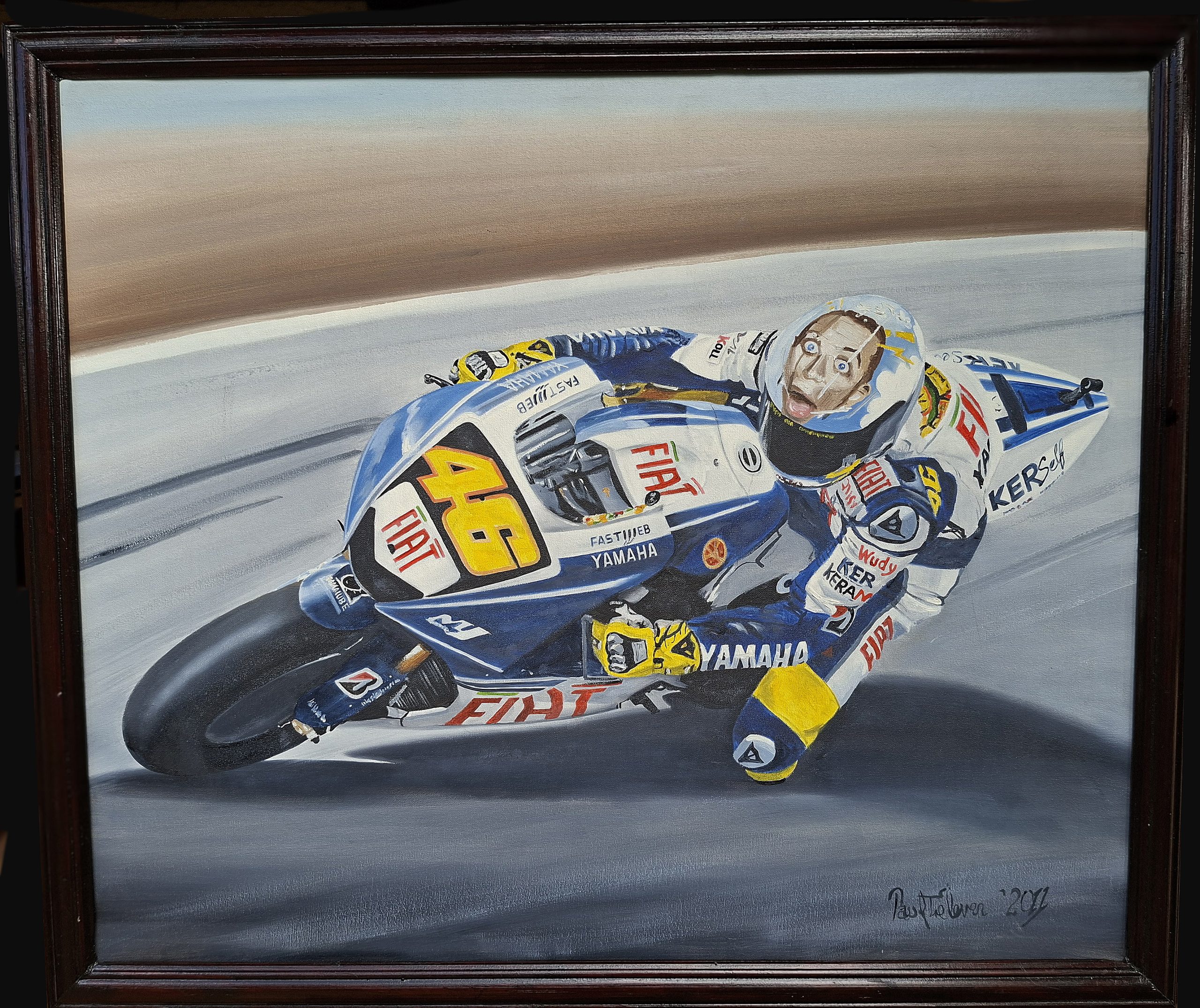 Paul Treleven - Valentino Rossi Yamaha YZR-M1 - Framed Paul Treleven - Valentino Rossi Yamaha YZR-M1 - Framed